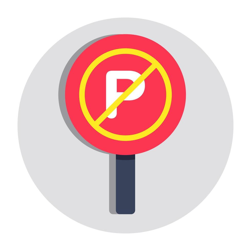 A colored design icon of no parking board vector