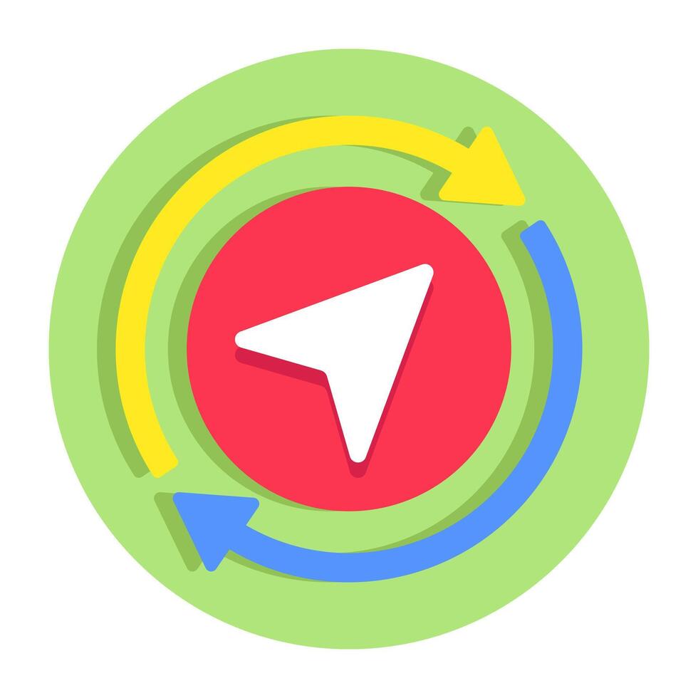 A trendy design icon of location cursor refresh vector