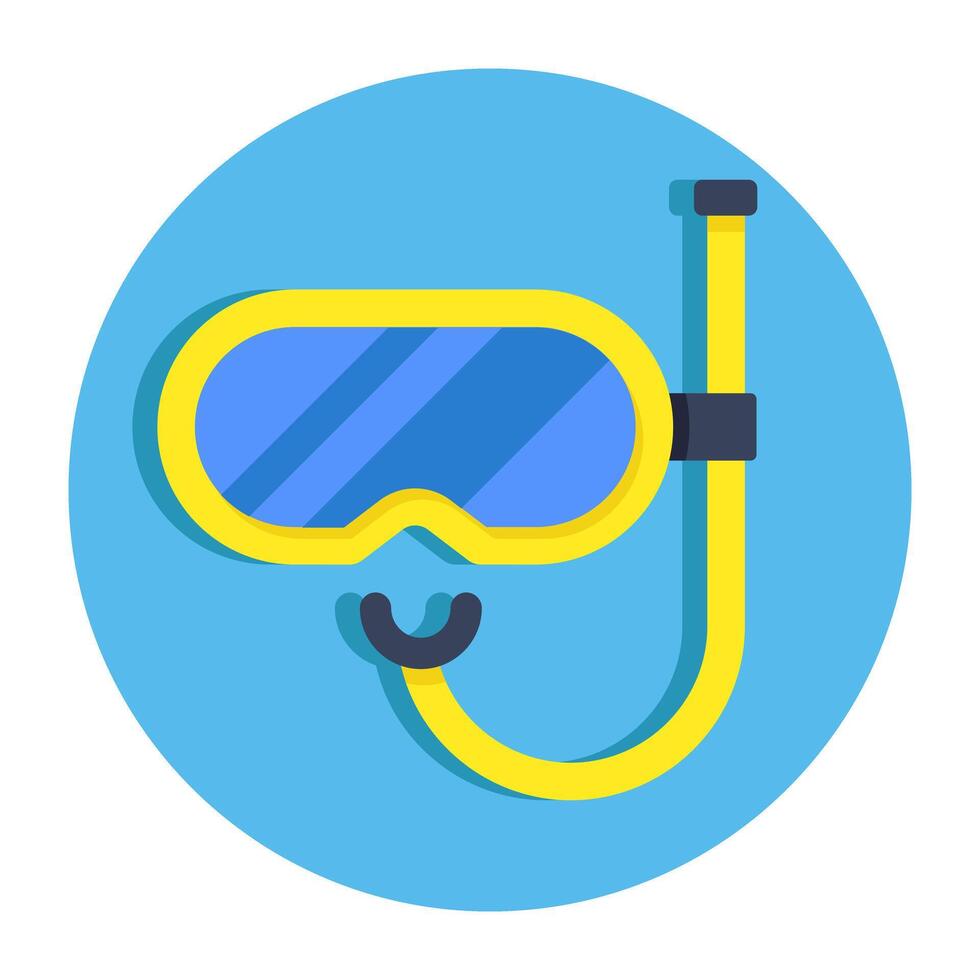Oxygen pipe with goggles, icon of snorkeling mask vector