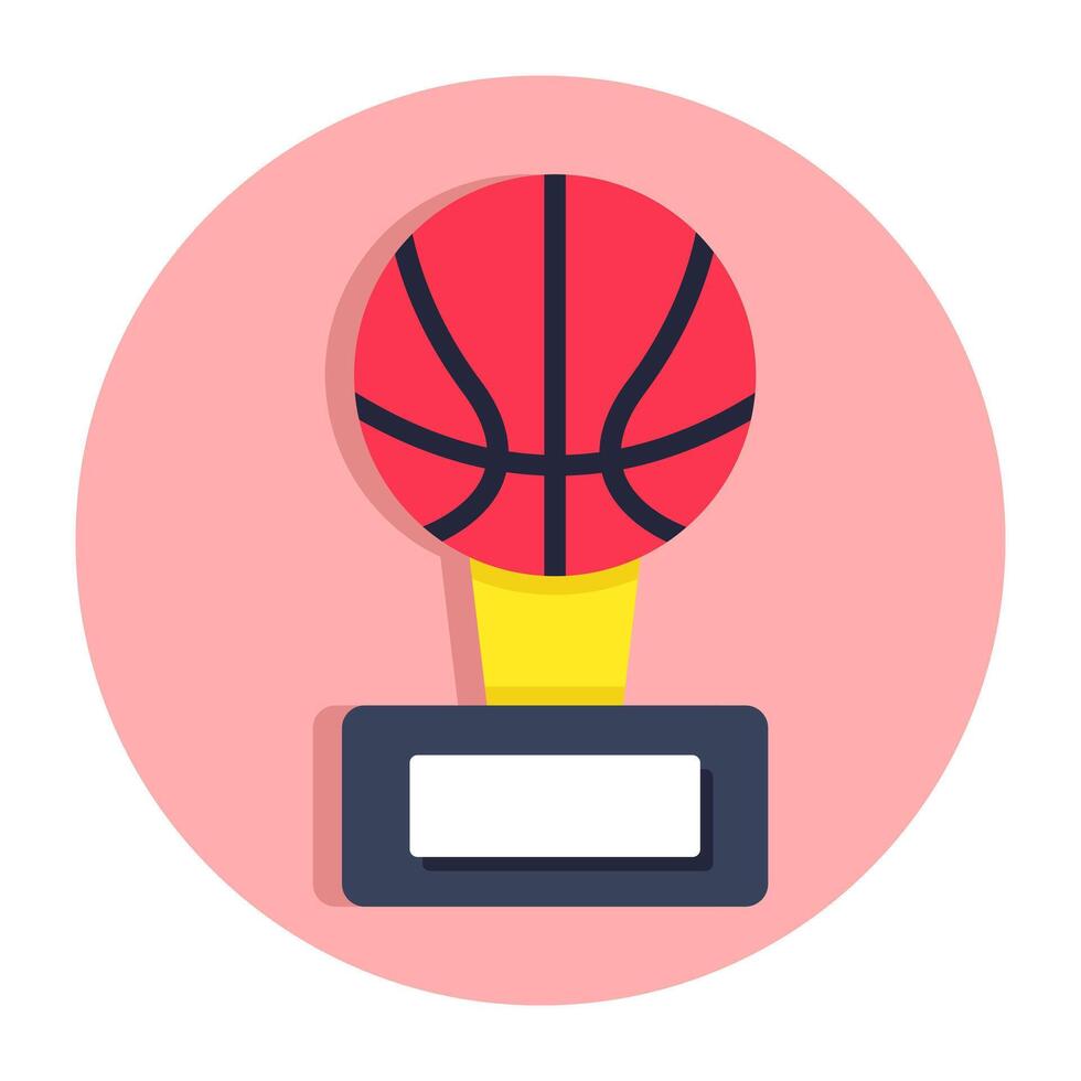 Flat design icon of basketball trophy vector