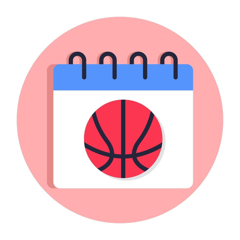 Calendar with football icon, sports schedule vector