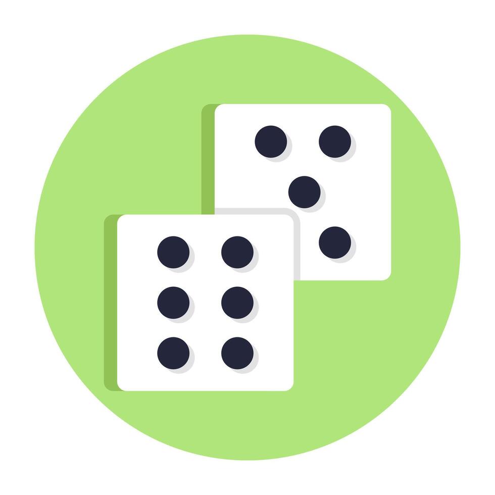 A flat design, icon of ludo dices vector