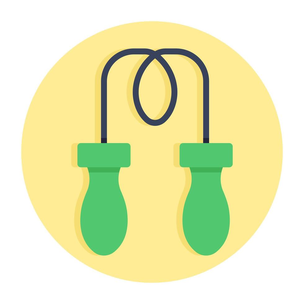 A flat design icon of skipping rope vector
