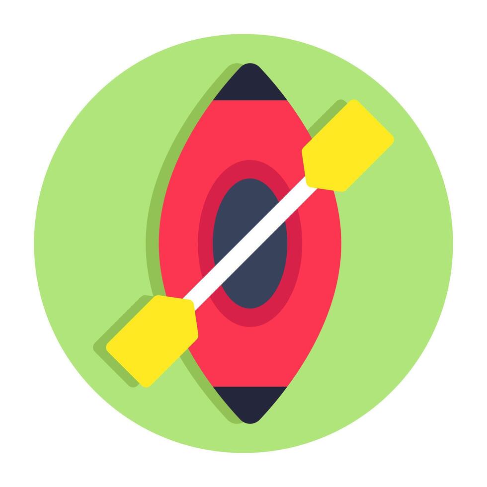 Flat design icon of canoe vector