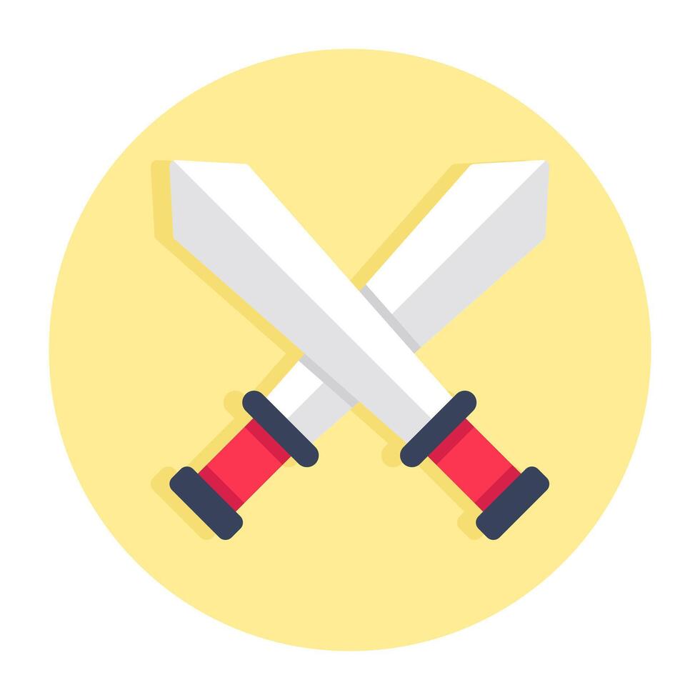 Battle tool concept icon, design of crossswords vector