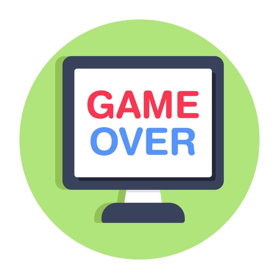 A flat design, icon of game over vector