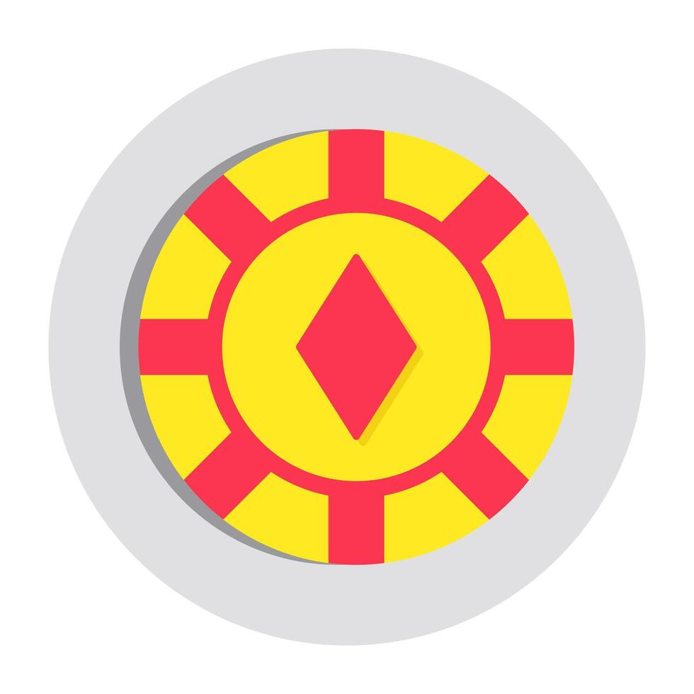 A colored design icon of casino token vector