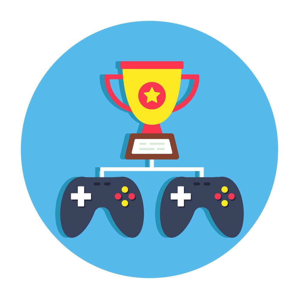 Flat design icon of trophy cup vector
