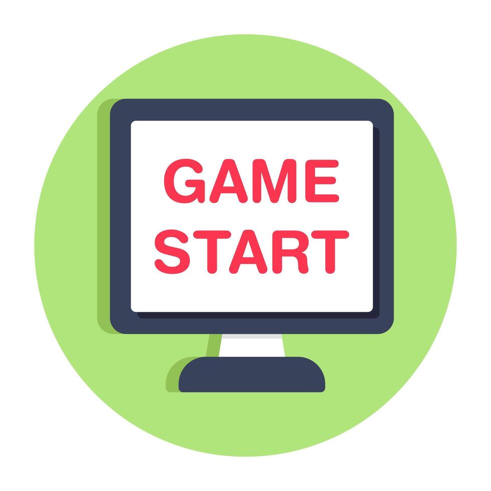 A flat design, icon of game start vector