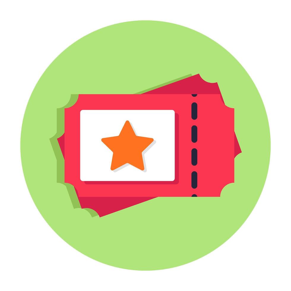 Flat design icon of tickets isolated on white background vector