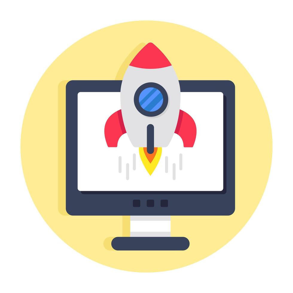 Mode design icon of online rocket vector