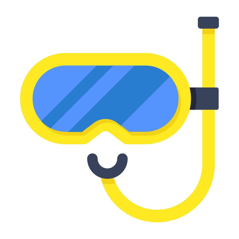 Oxygen pipe with goggles, icon of snorkeling mask vector