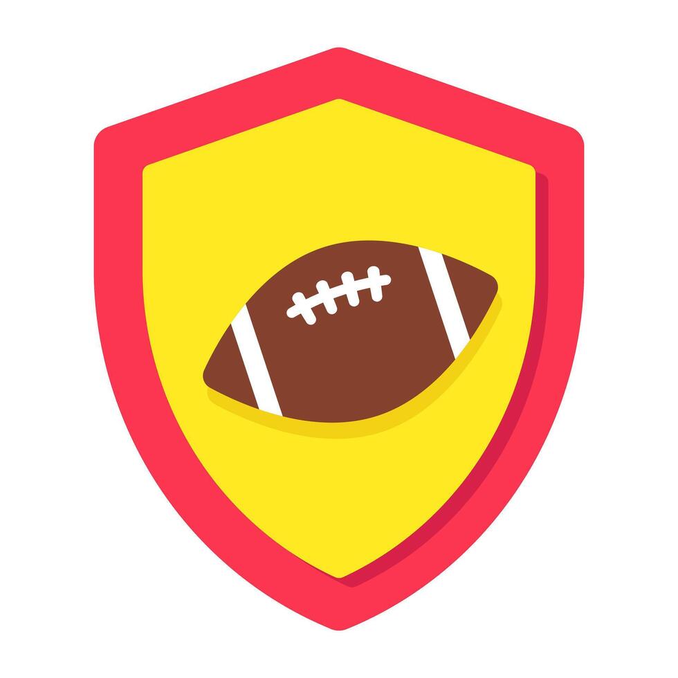 American football icon, flat design of rugby security vector