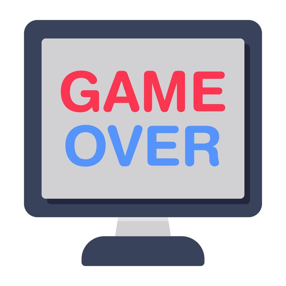 A flat design, icon of game over vector
