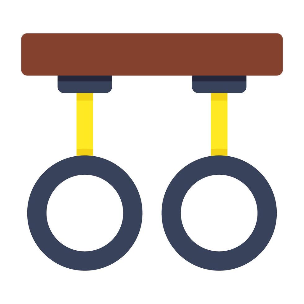 design of gymnastic rings, flat icon vector