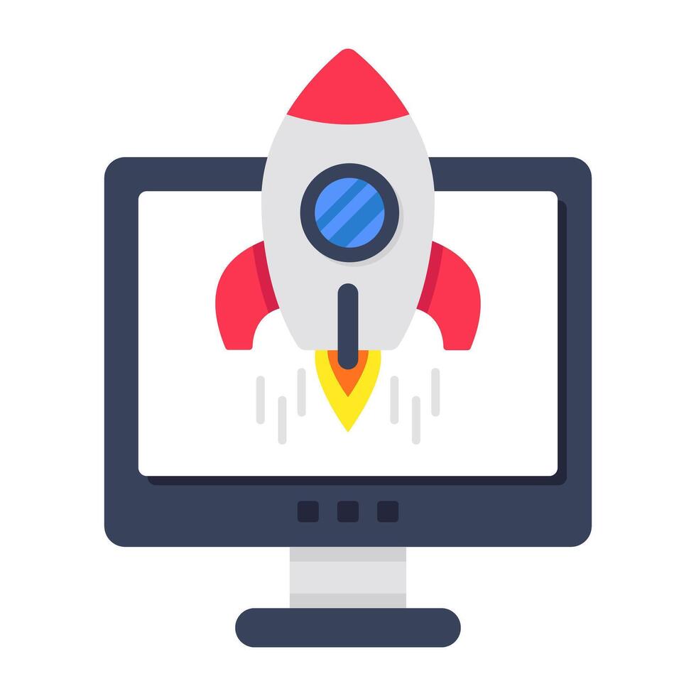 Mode design icon of online rocket vector