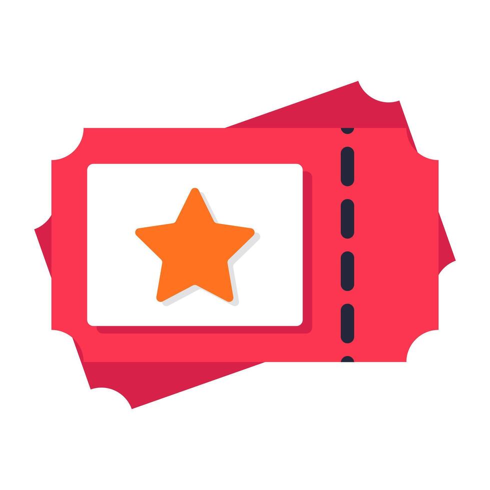 Flat design icon of tickets isolated on white background vector