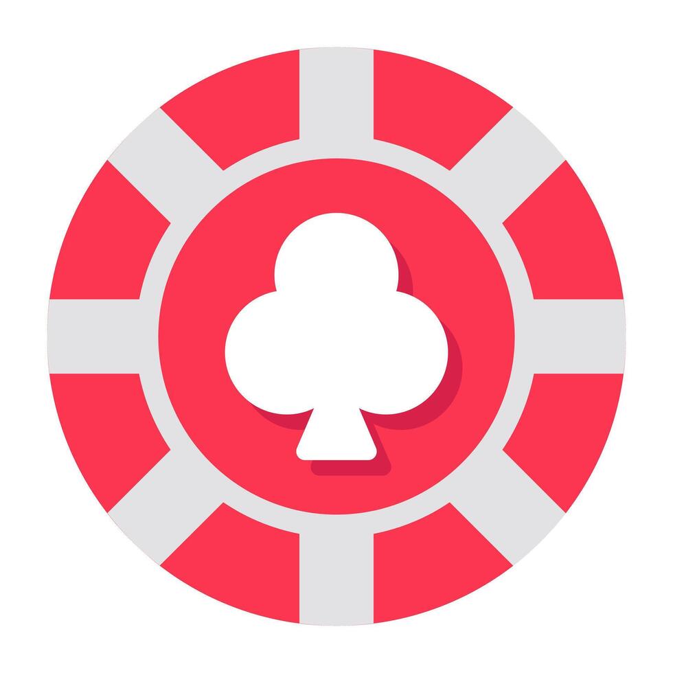 A colored design icon of casino token vector