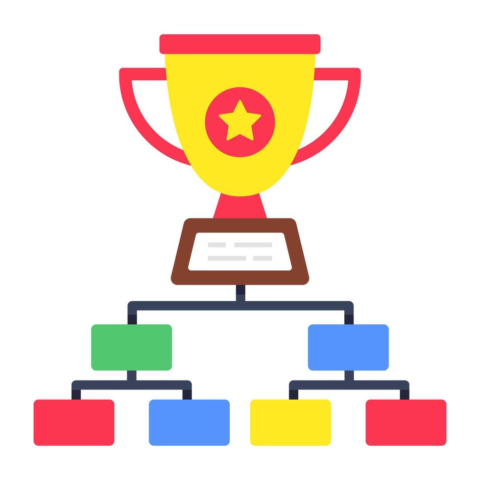 Flat design icon of star trophy cup vector