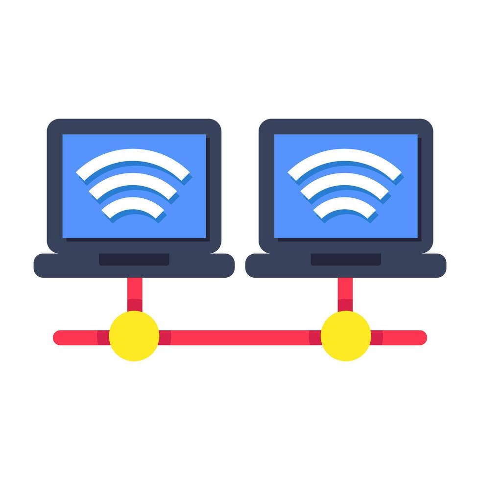 An icon design of laptop network vector