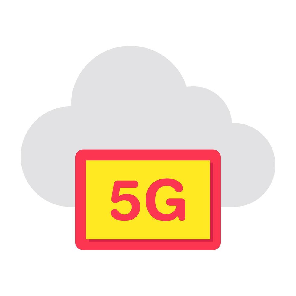 A beautiful design icon of 5g cloud vector