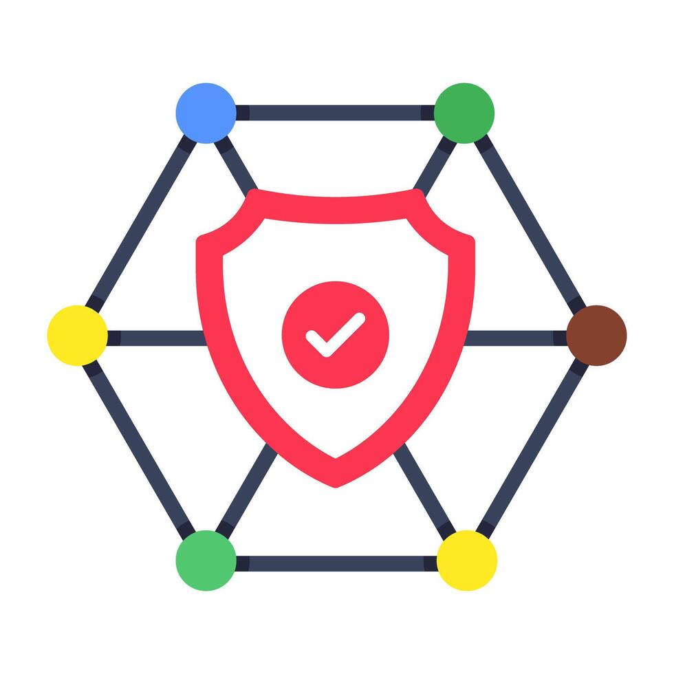 Creative design icon of shield networking vector