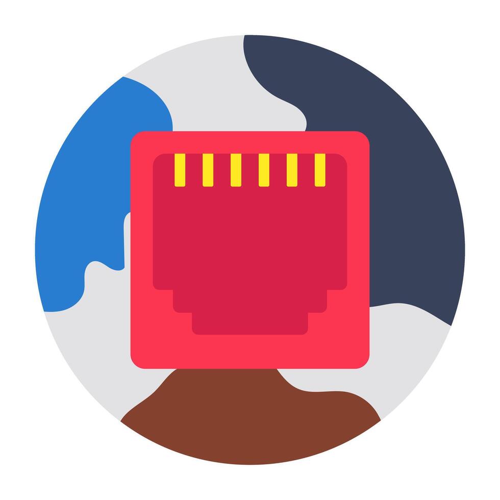 An icon design of global network port vector