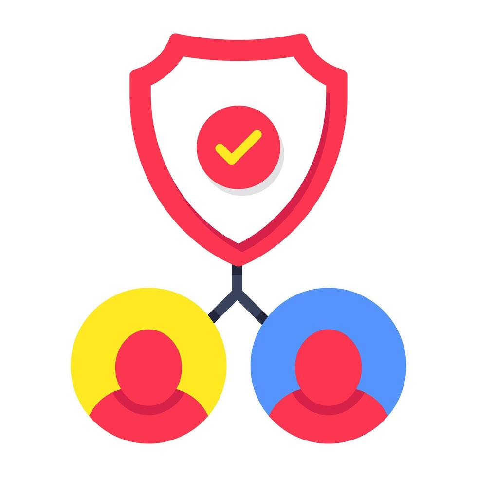 A colored design icon of team security vector