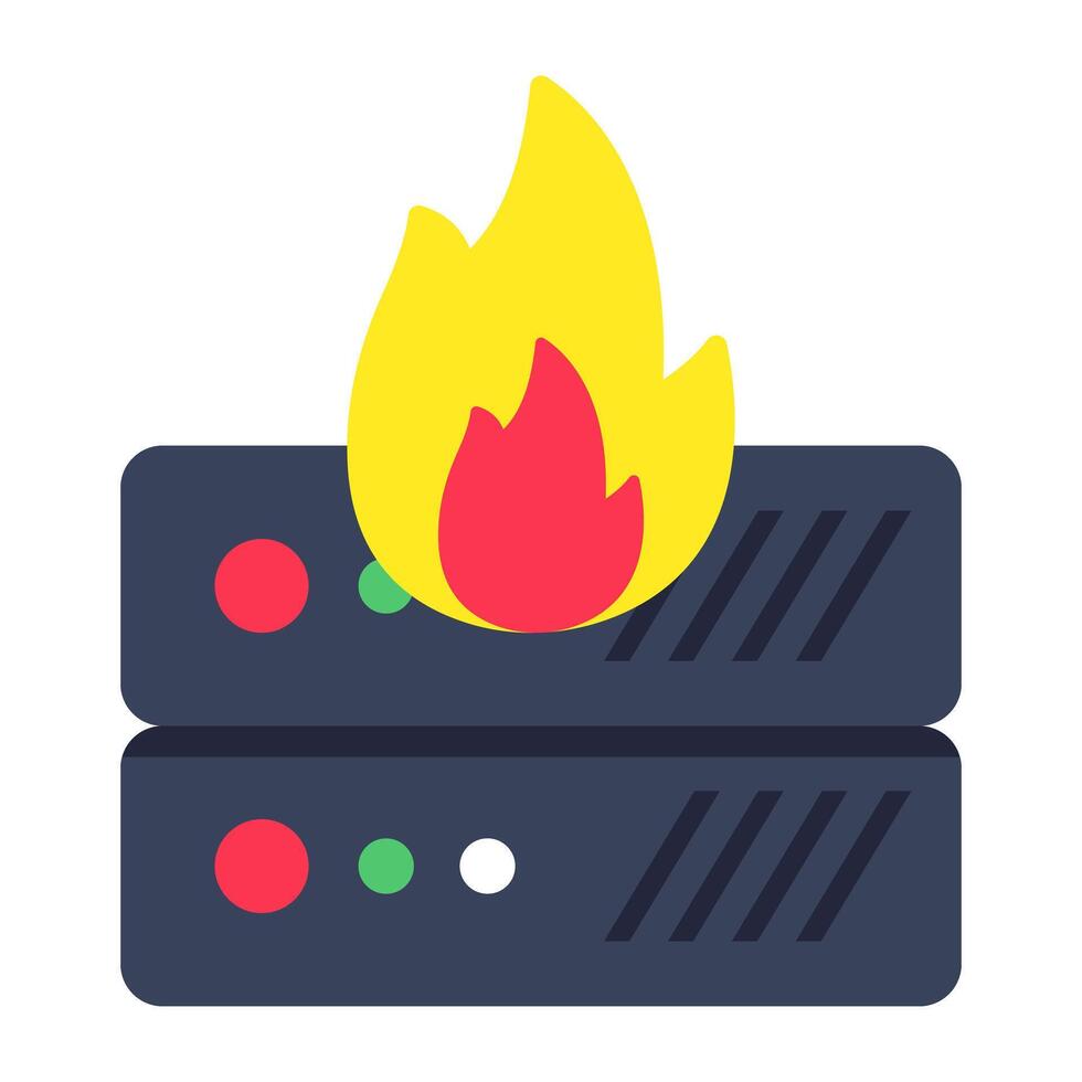 A trendy design icon of server burning vector