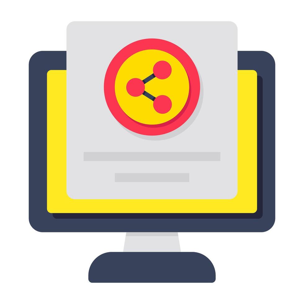 A flat design icon of online file share vector