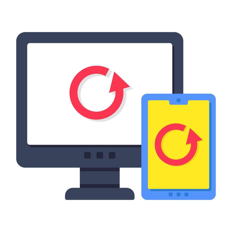 A flat design icon of responsive design vector