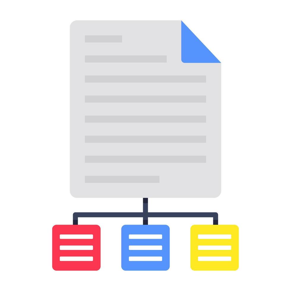 A colored design icon of file network vector