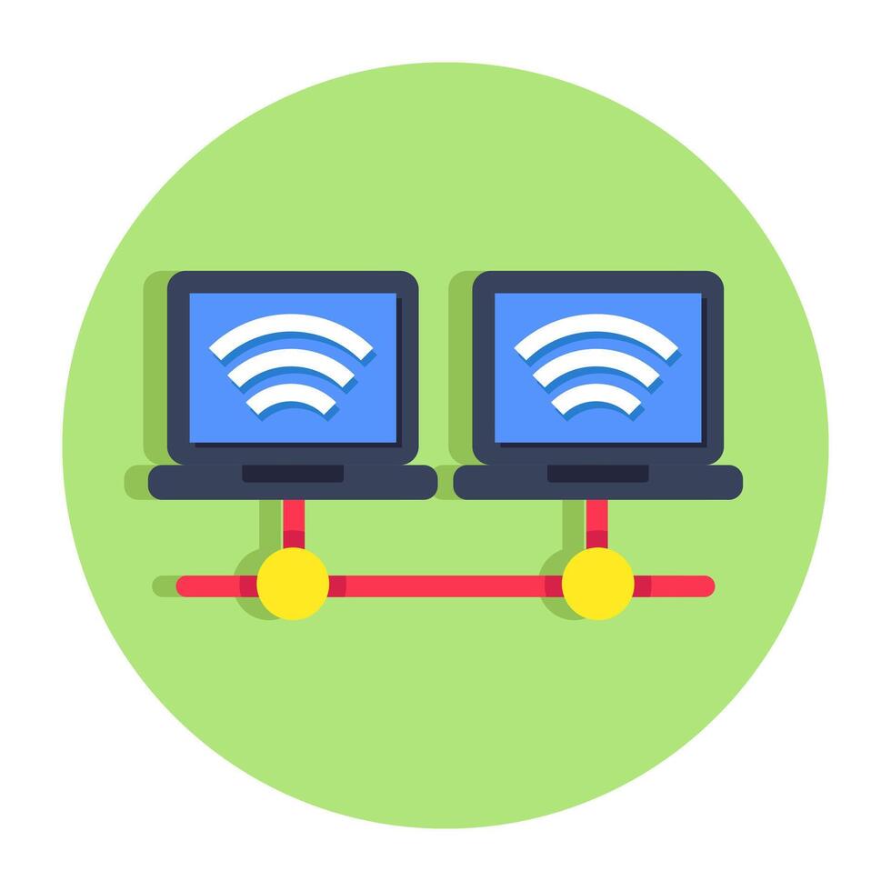 An icon design of laptop network vector