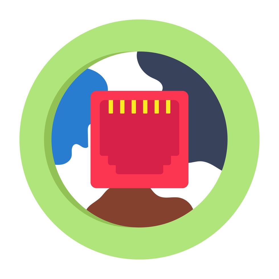 An icon design of global network port vector