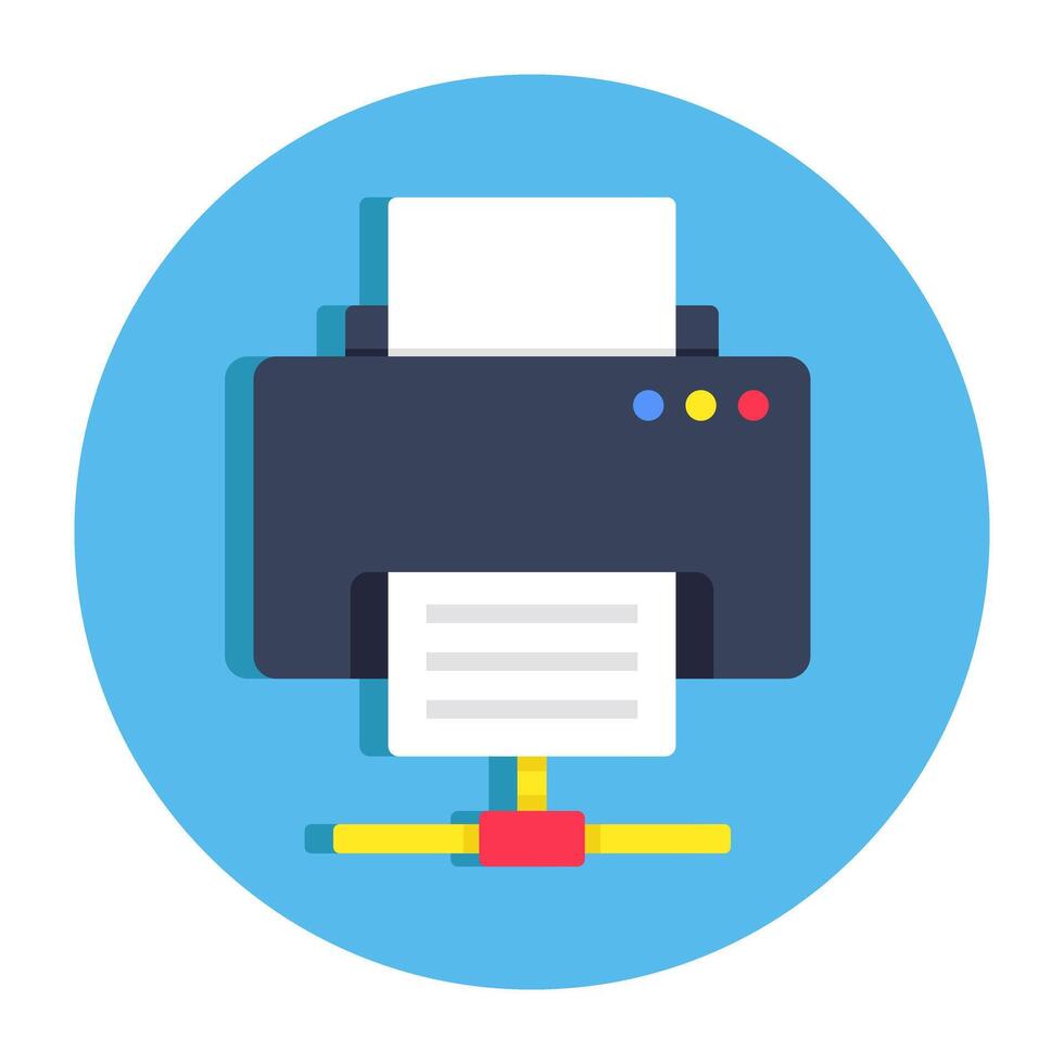 A colored design icon of printer vector