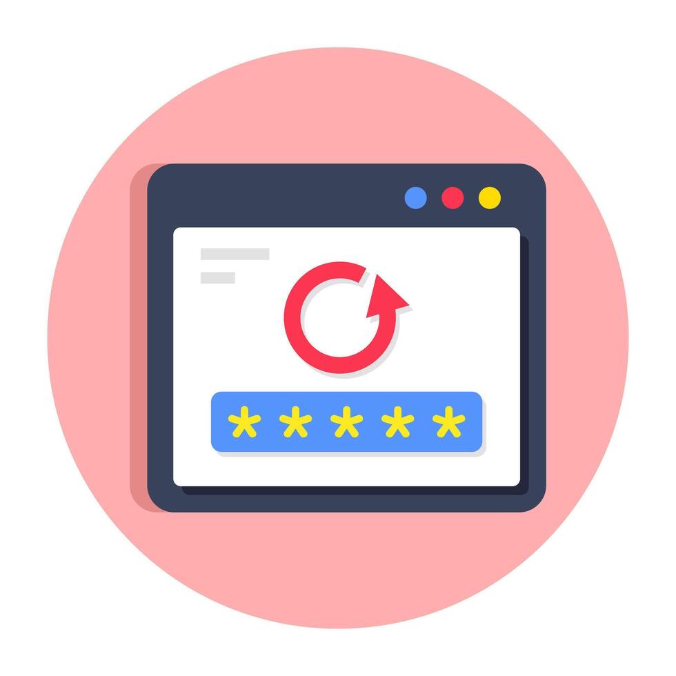 A beautiful design icon of web reset password vector