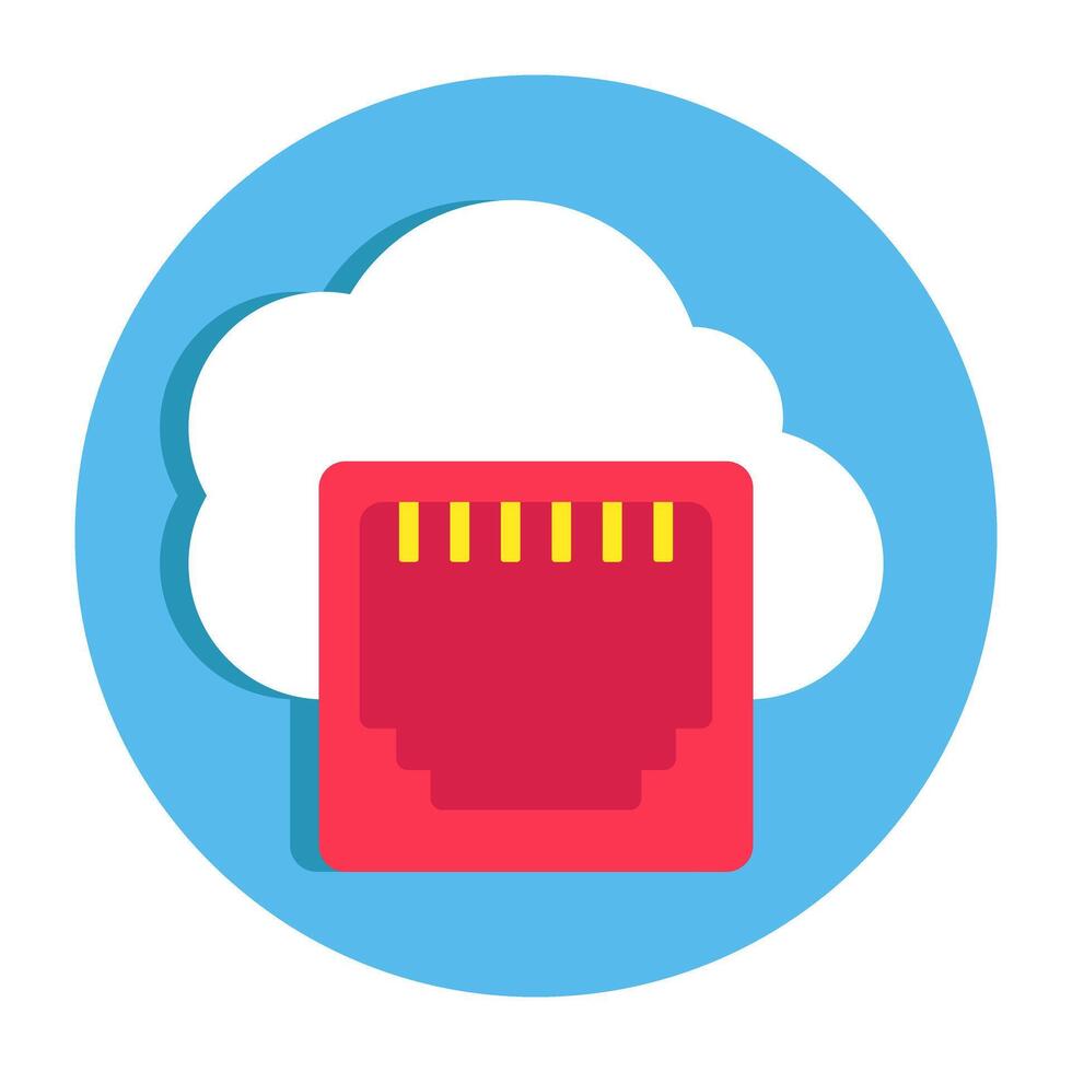 A colored design icon of cloud network port vector