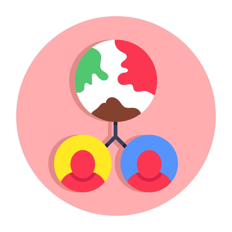 An icon design of global user connection vector