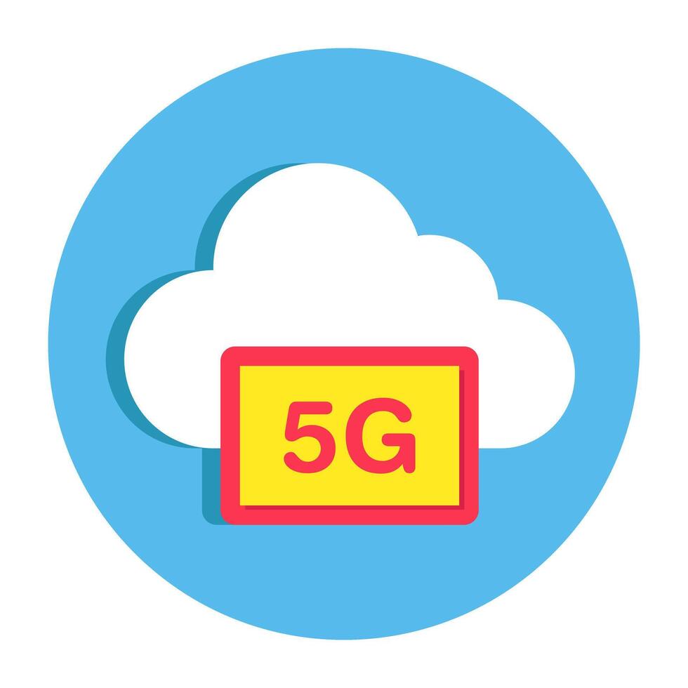 A beautiful design icon of 5g cloud vector