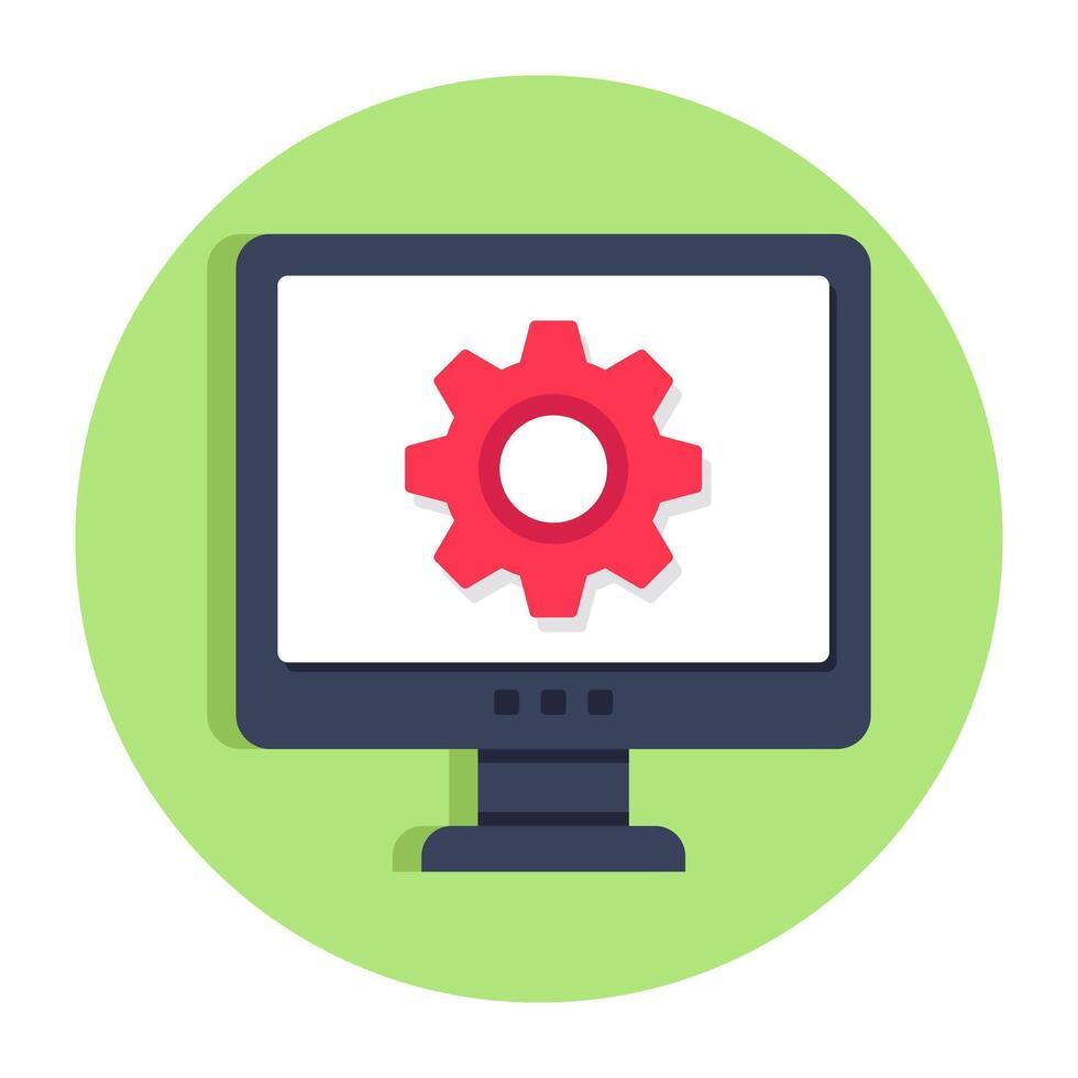 A beautiful design icon of monitor setting vector