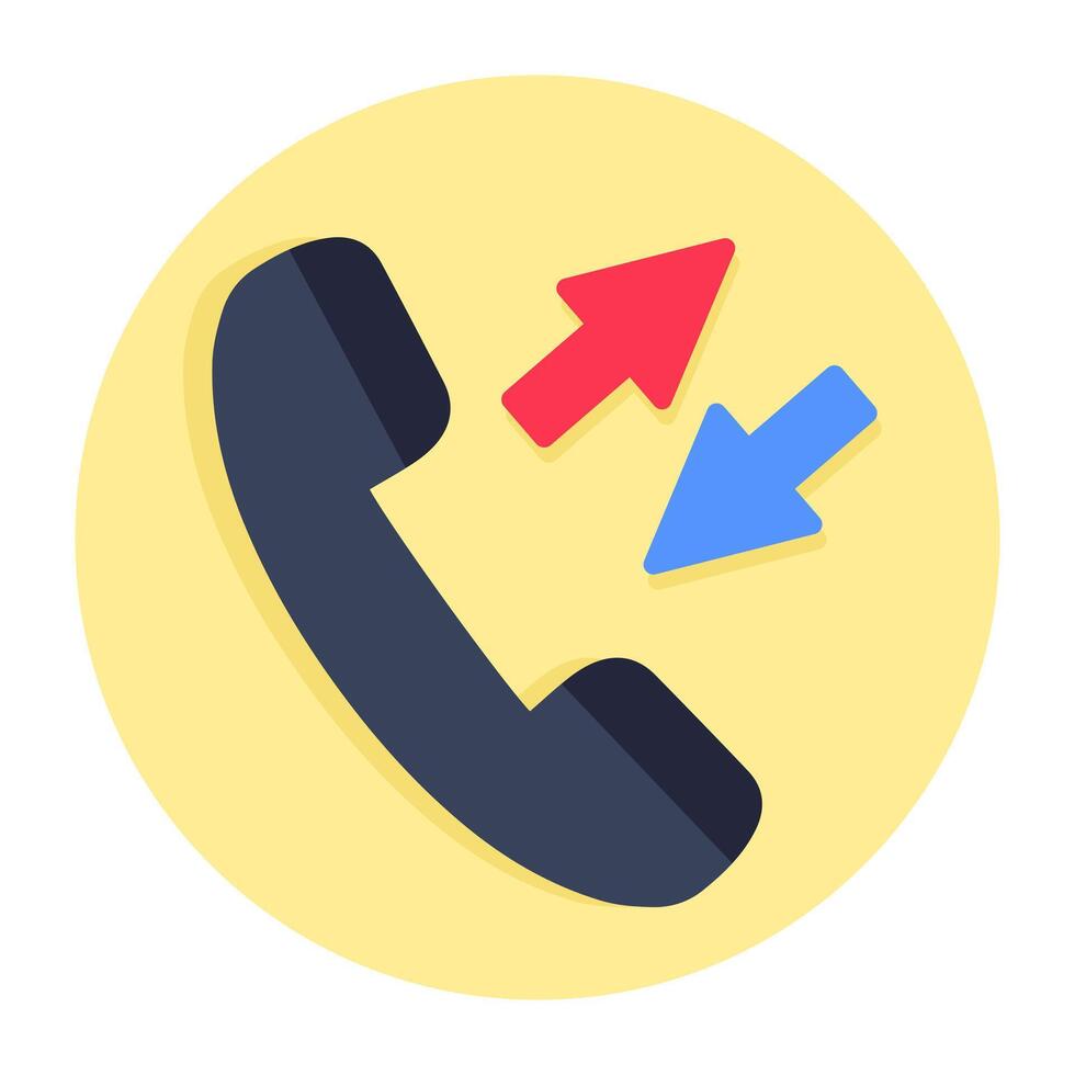 A flat design icon of call Diversion vector