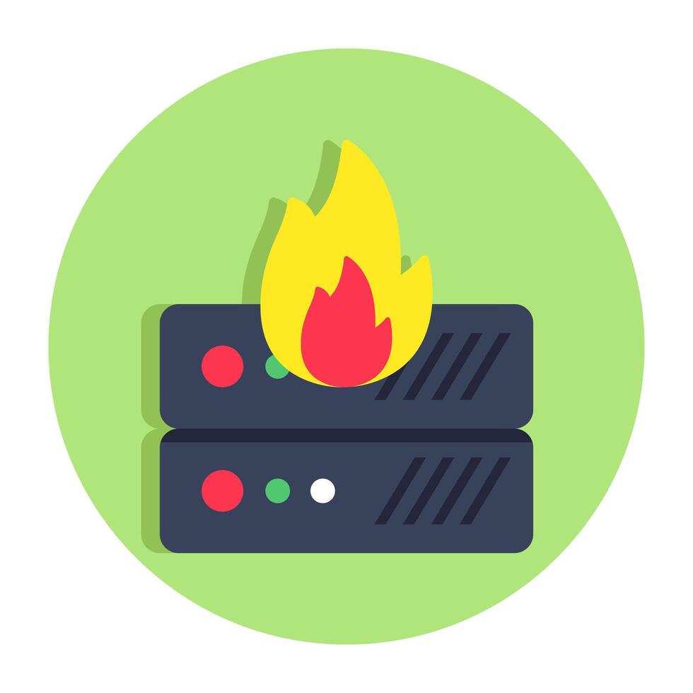 A trendy design icon of server burning vector
