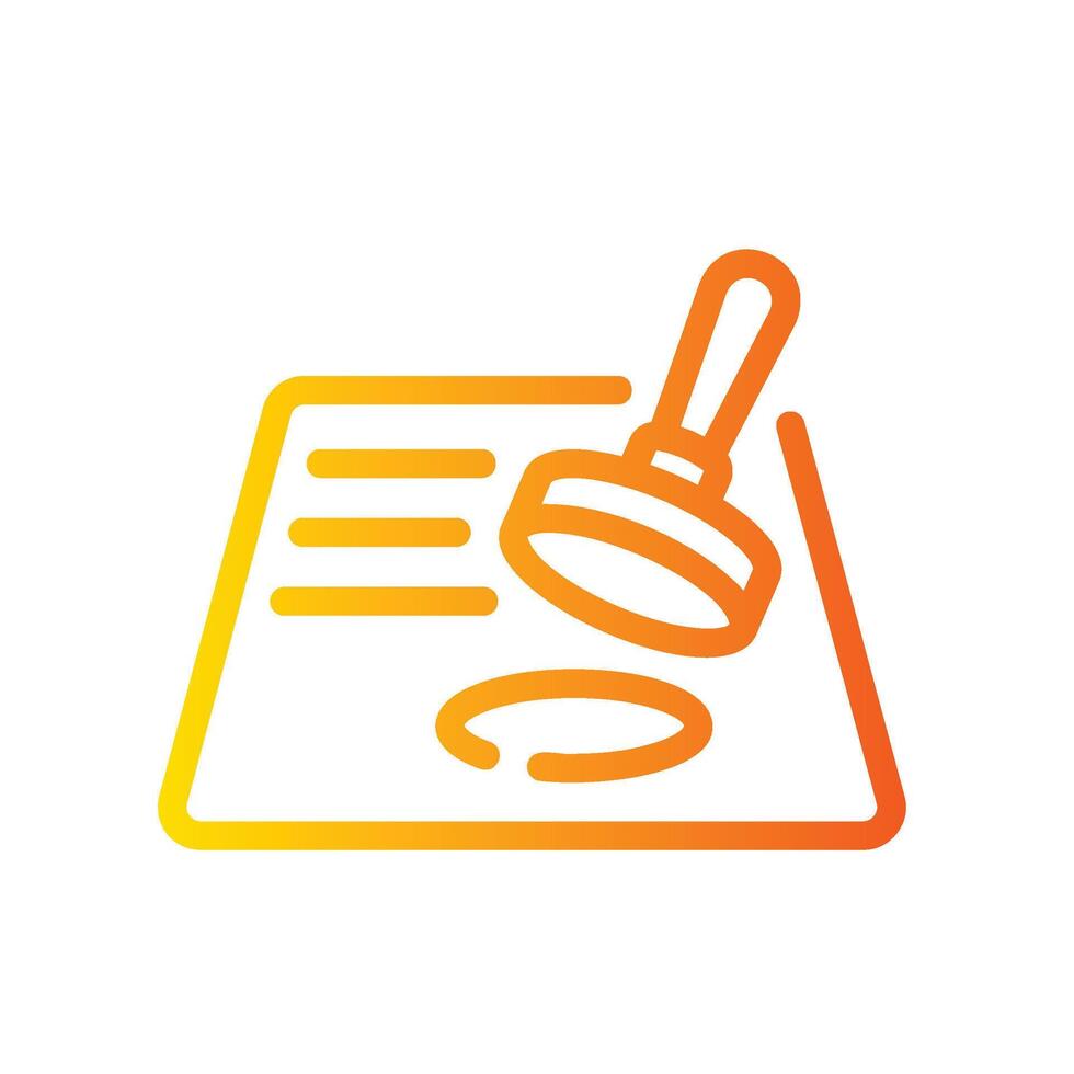 stamp Line Gradient Icon White Background vector
