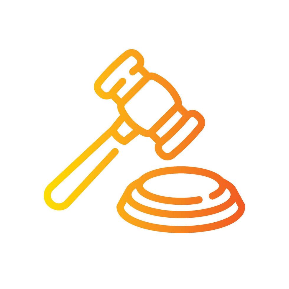 judge Line Gradient Icon White Background vector