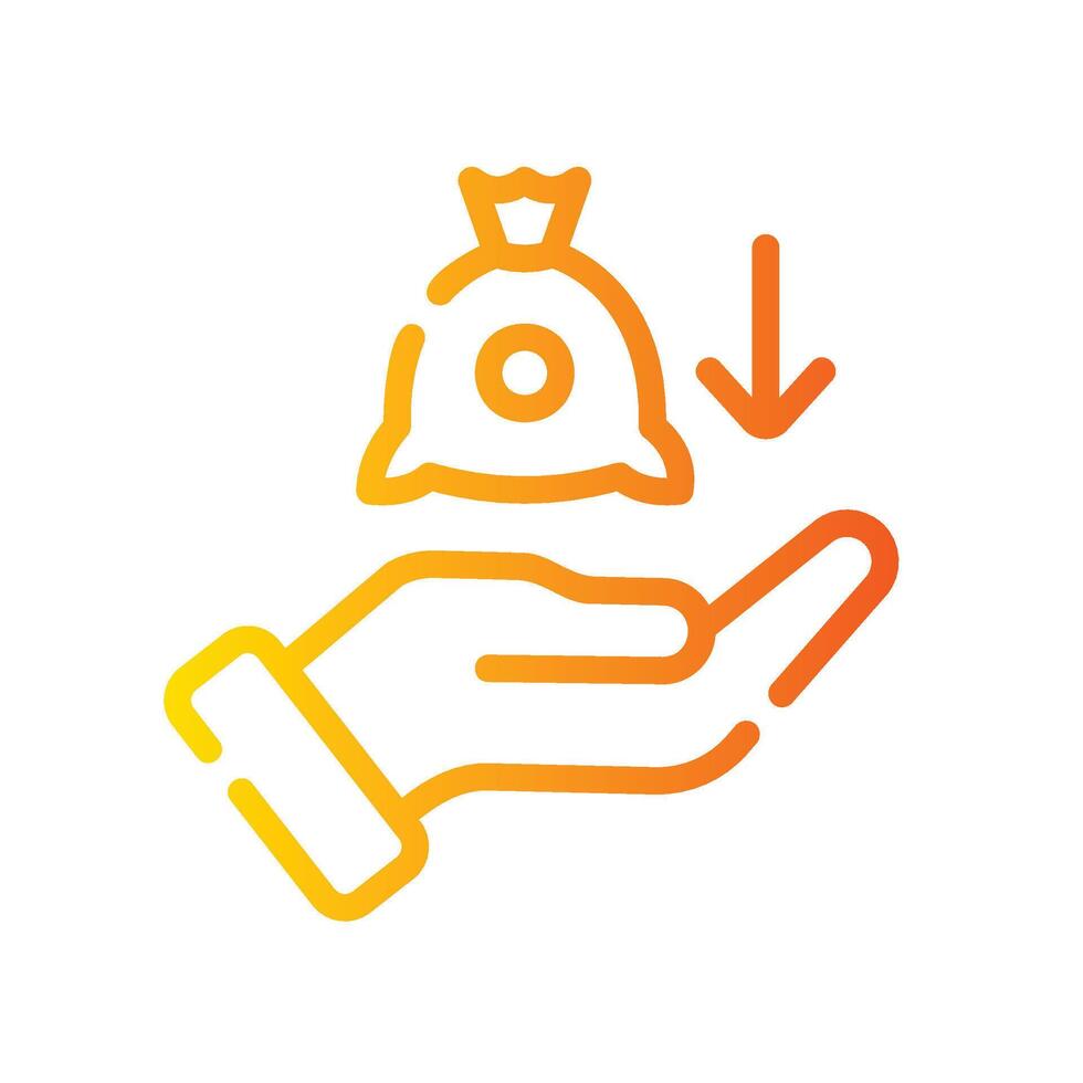 borrowing Line Gradient Icon White Background vector