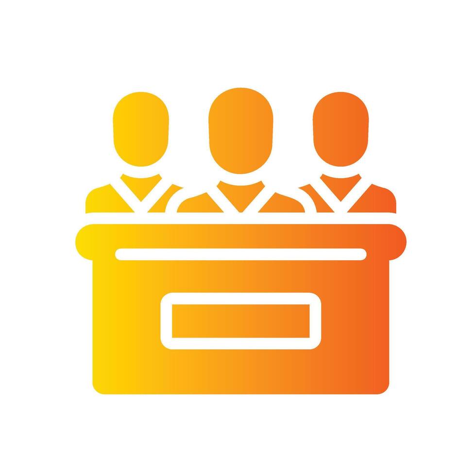 jury Flat Gradient Icon White Background vector