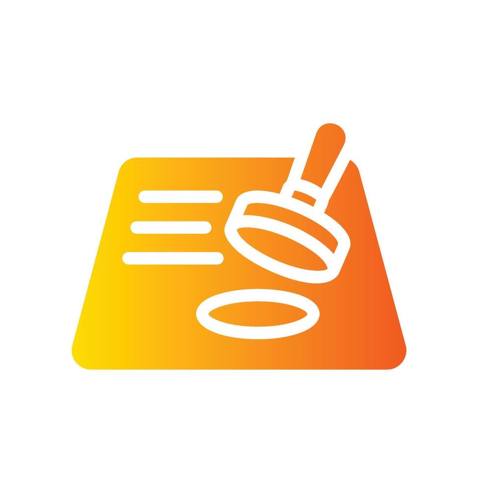 stamp Flat Gradient Icon White Background vector