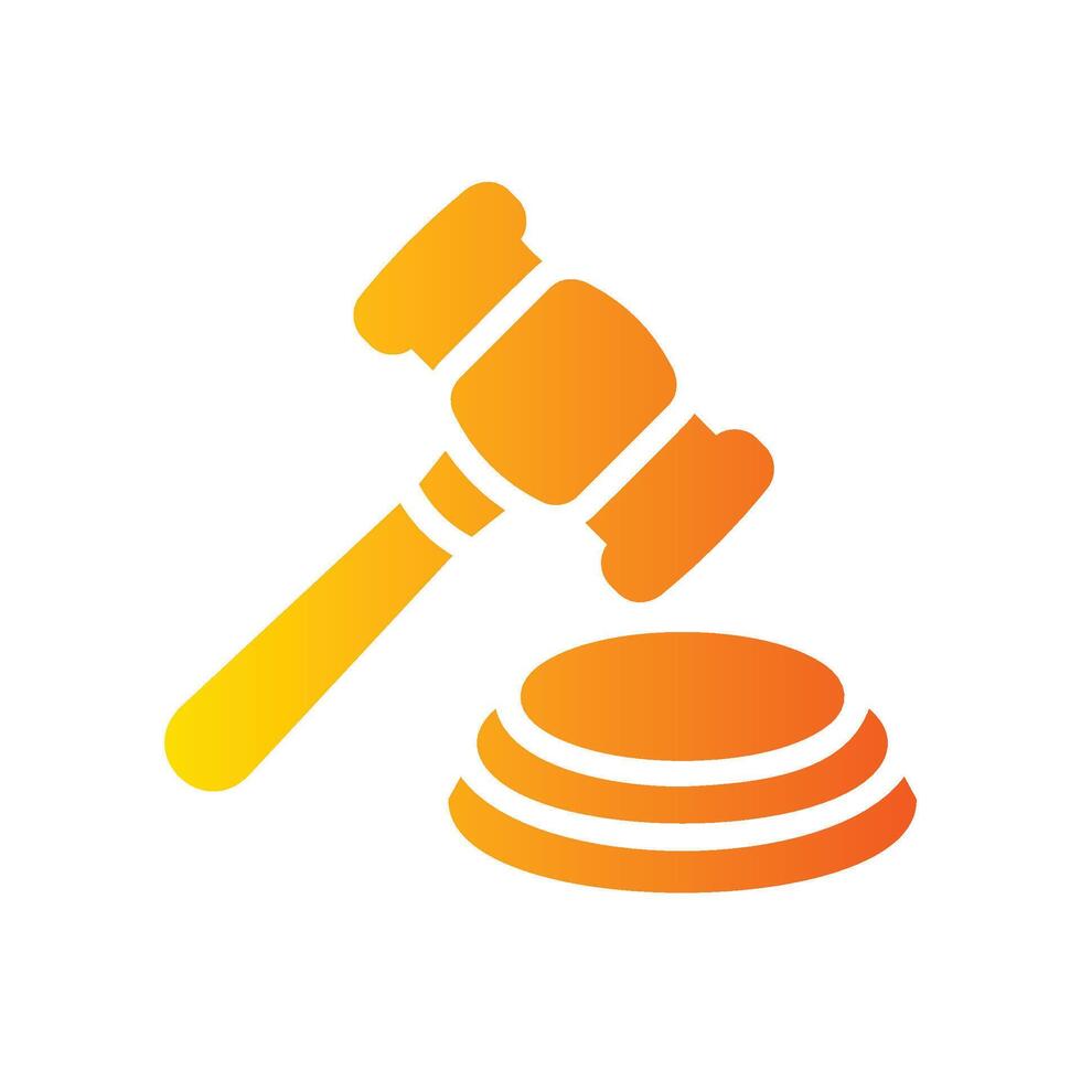 judge Flat Gradient Icon White Background vector
