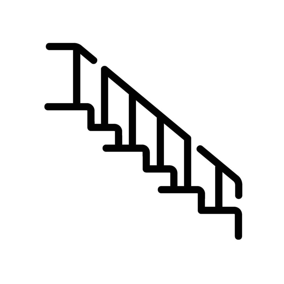 stairs Line Icon White Background vector