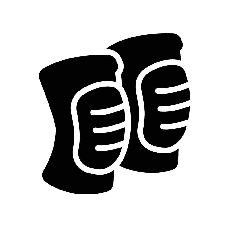 knee pads Glyph Icon White Background vector